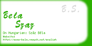 bela szaz business card